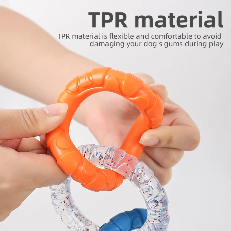 Dog Chewing Toy Loop Rings for Aggressive Chewer TPR Teething Loop Puppy Toy Dog Chew Pacifier Pulling Toy Pet Supplies