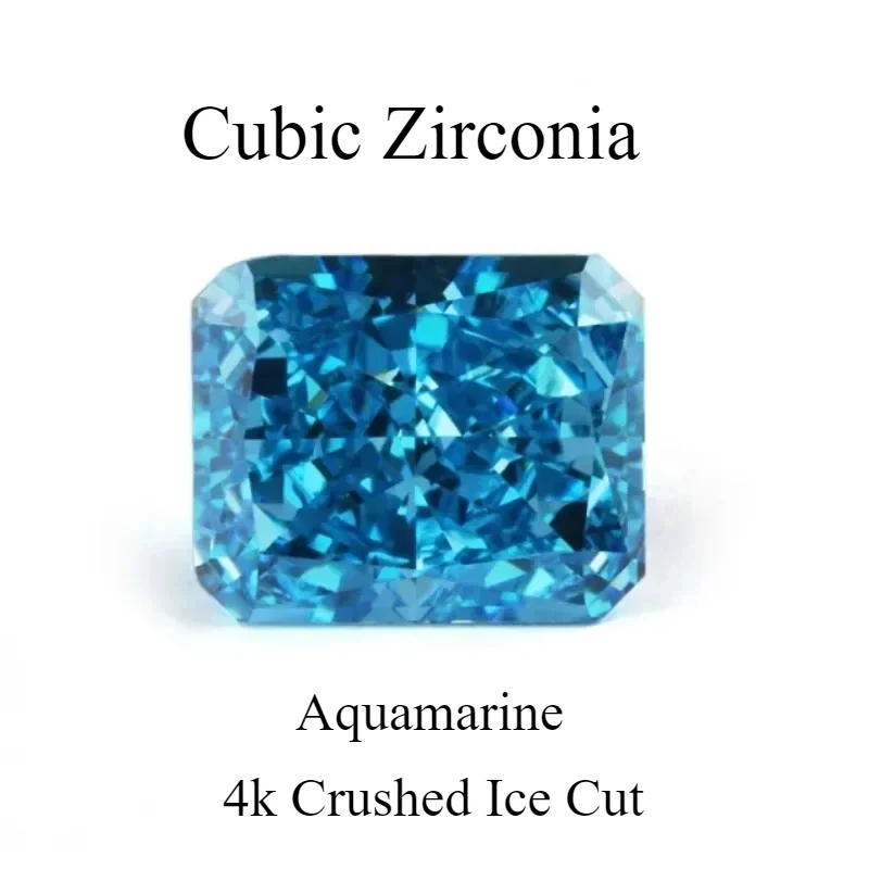 

Cubic Zirconia Aquamarine Radiant Crushed Ice Cut Cubic Zirconia Gemstones Zircon CZ 4K Cutting 5A+ Quality for Diy Jewelry