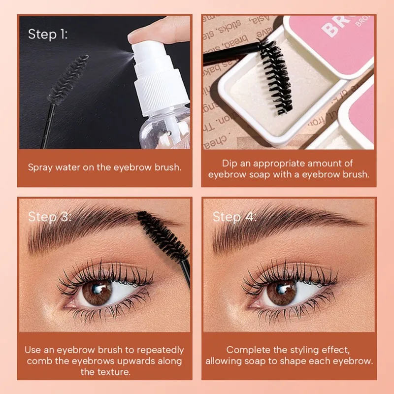 Clear Brow Soap Wax - มินิดีบุกเจลเขียนคิ้ว, กันน้ํา Fluffy Brow Styler