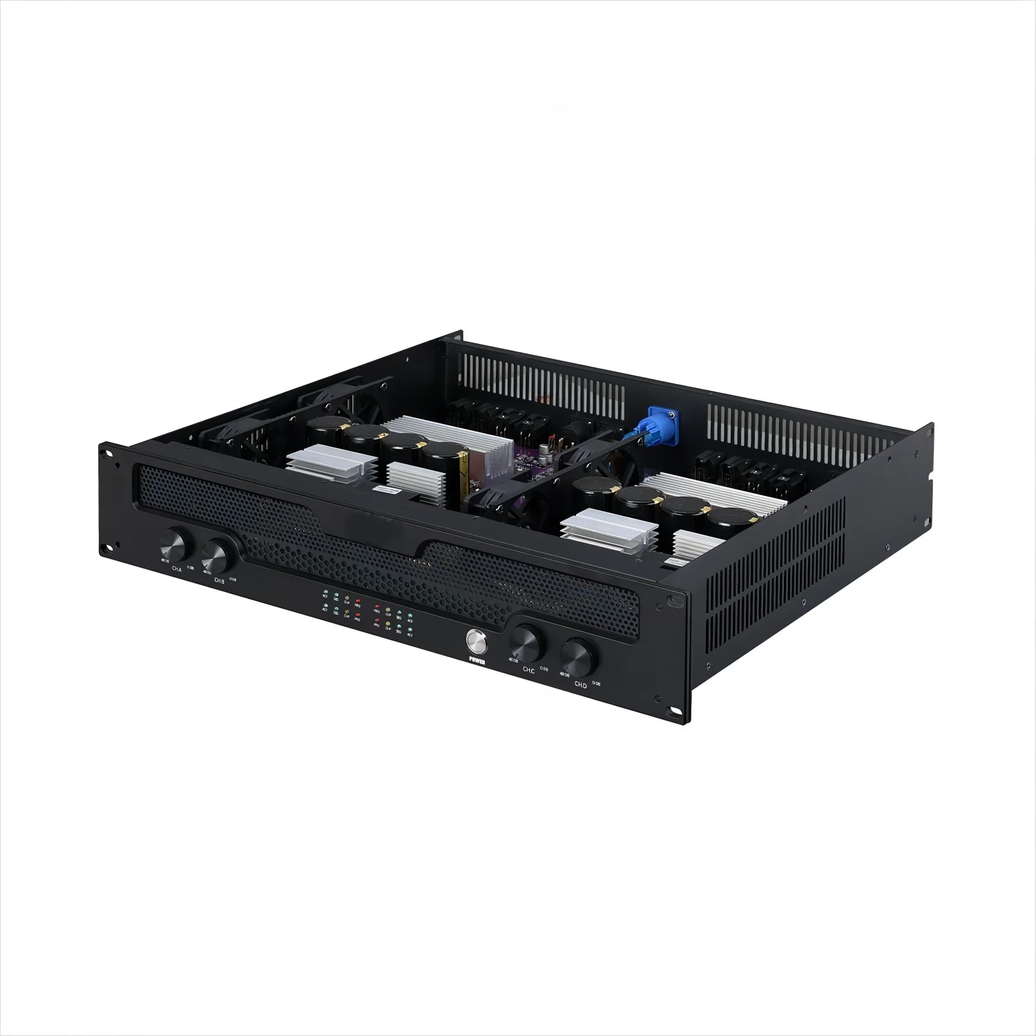DM Professional 4 Channel Class d 2U Digital Audio Power Amplifier Sound Equipment for Outdoor Stage Performance KTV Conference