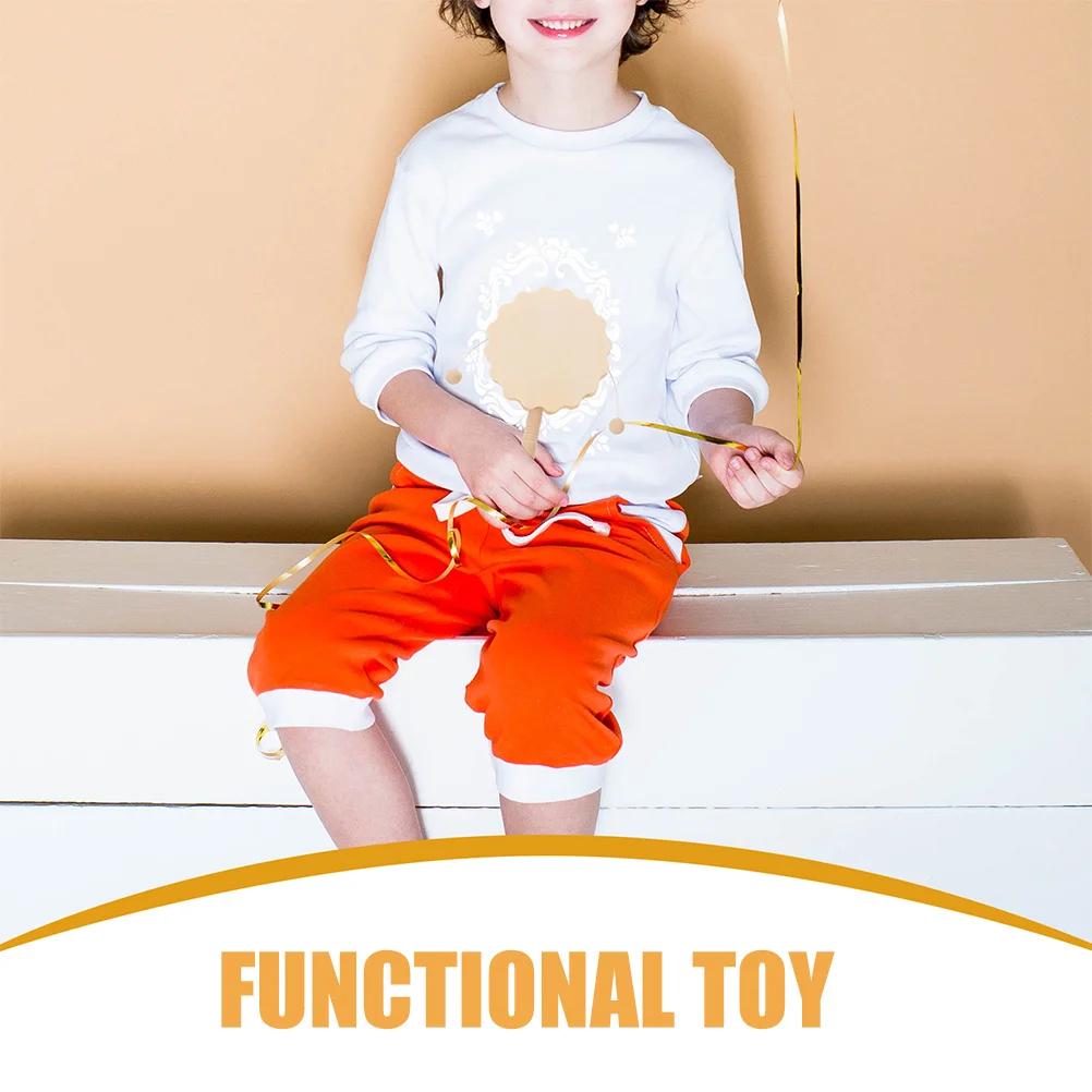 Tambor de chocalho diy, 6 peças, madeira inacabada, pintado à mão para crianças, decoração de festa de aniversário, jogo educacional, tambor de chocalho musical orff