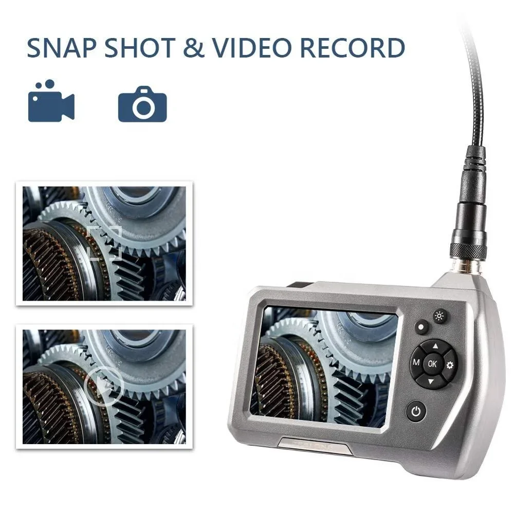 3.5 inch LCD Screen HD Flexible Industrial Digital Endoscope Borescope Inspection with 5.5mm Waterproof Snake