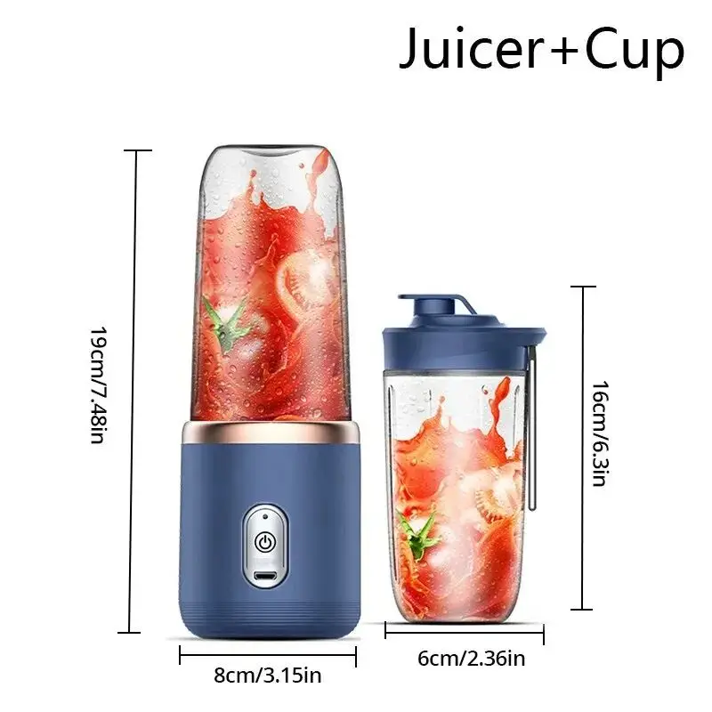 Portable Juicer Cup 6 Blade Blender Bottle Household Fruit Juicer Cup Smoothie Blender USB Rechargeable Juicer Kitchen Tool image 6