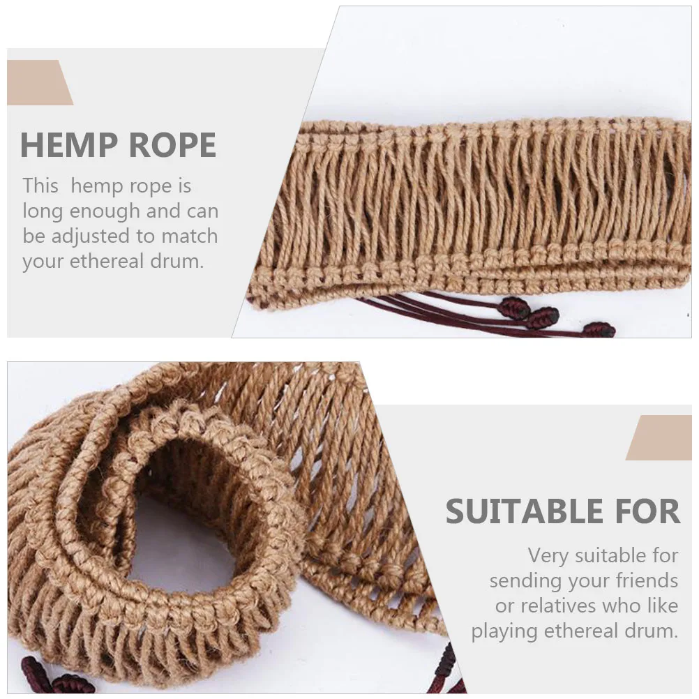 

1pc Natural Hemp For Ethereal Drum Decoration Adjustable Wrap Craft Decor Rope Light Brown Cotton Rope Included Instrument