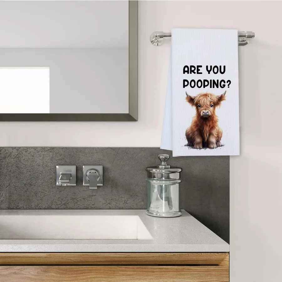 المرتفعات البقرة مناشف الحمام متعة للأم مزرعة ديكور هدايا لمحبي البقرة المناشف الزخرفية ماصة للمطبخ الحمام