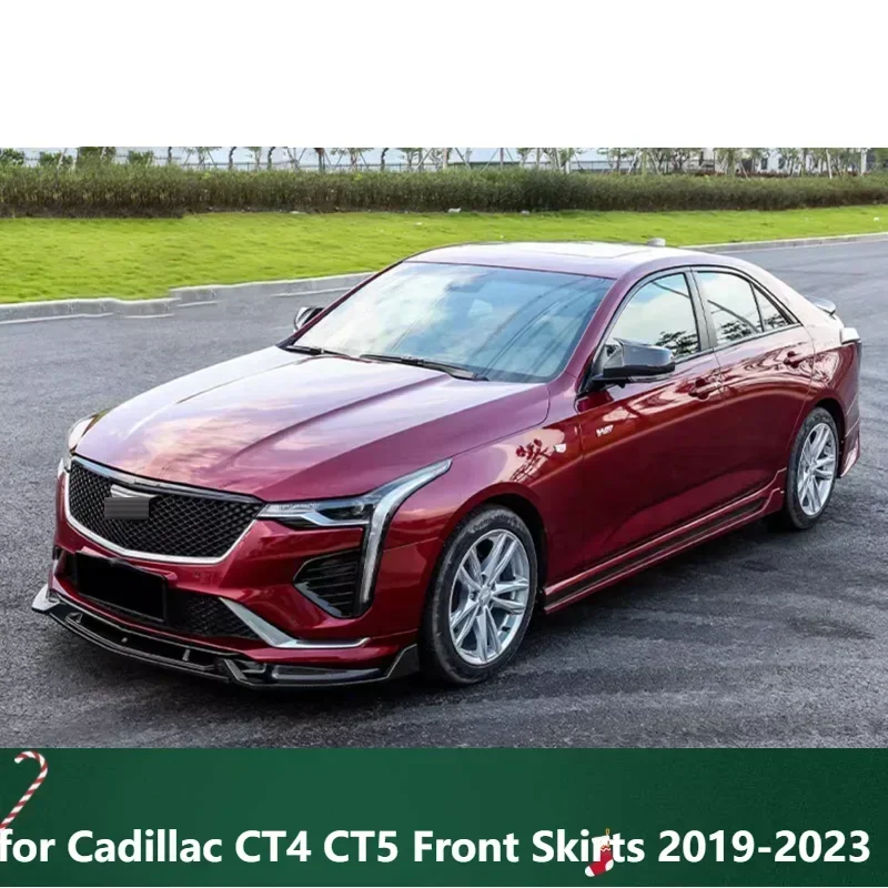 

New! Splitter for Cadillac CT4 CT5 Front Skirts 2019-2023 Glossy Black Bumper Spoiler Body Kit