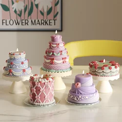 Nicole 3D Cake Silicone Molds for Candles Scented Birthday Candle Making Mould DIY Valentine's Day Home Decoration Tools