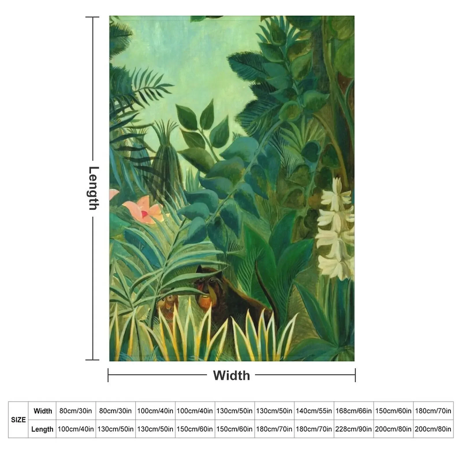 Henri Rousseau The Equatorial Jungle, 1909 Throw Blanket Sleeping Bag Decorative Beds Flannel Fabric Thermal Blankets