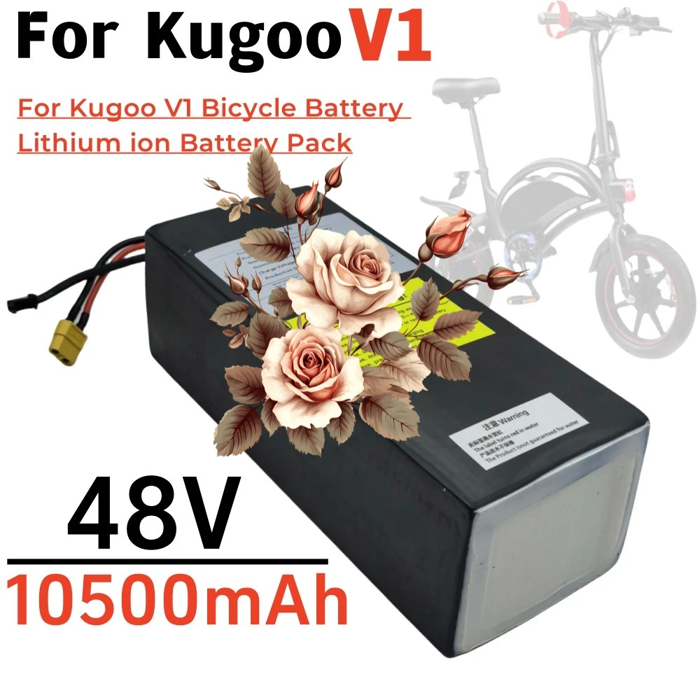 

48V 10.5Ah 18650 Rechargeable Lithium Ion Battery Pack 13S3P 504Wh With BMS Suitable for Kugoo V1 Electric Bicycle Battery