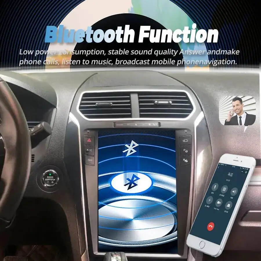 Android 13 CarPlay اللاسلكي لسيارة Ford Explorer 2011-2019 Headunit 12.1 بوصة تعمل باللمس تدعم نظام 4G الأصلي SYNC 2 /SYNC 3