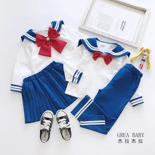 Kids Boys Girls Cosplay Anime Sailor Moon Costumes Kawaii Primary School Uniform Choir Dance Clothing Halloween Dress Up Party