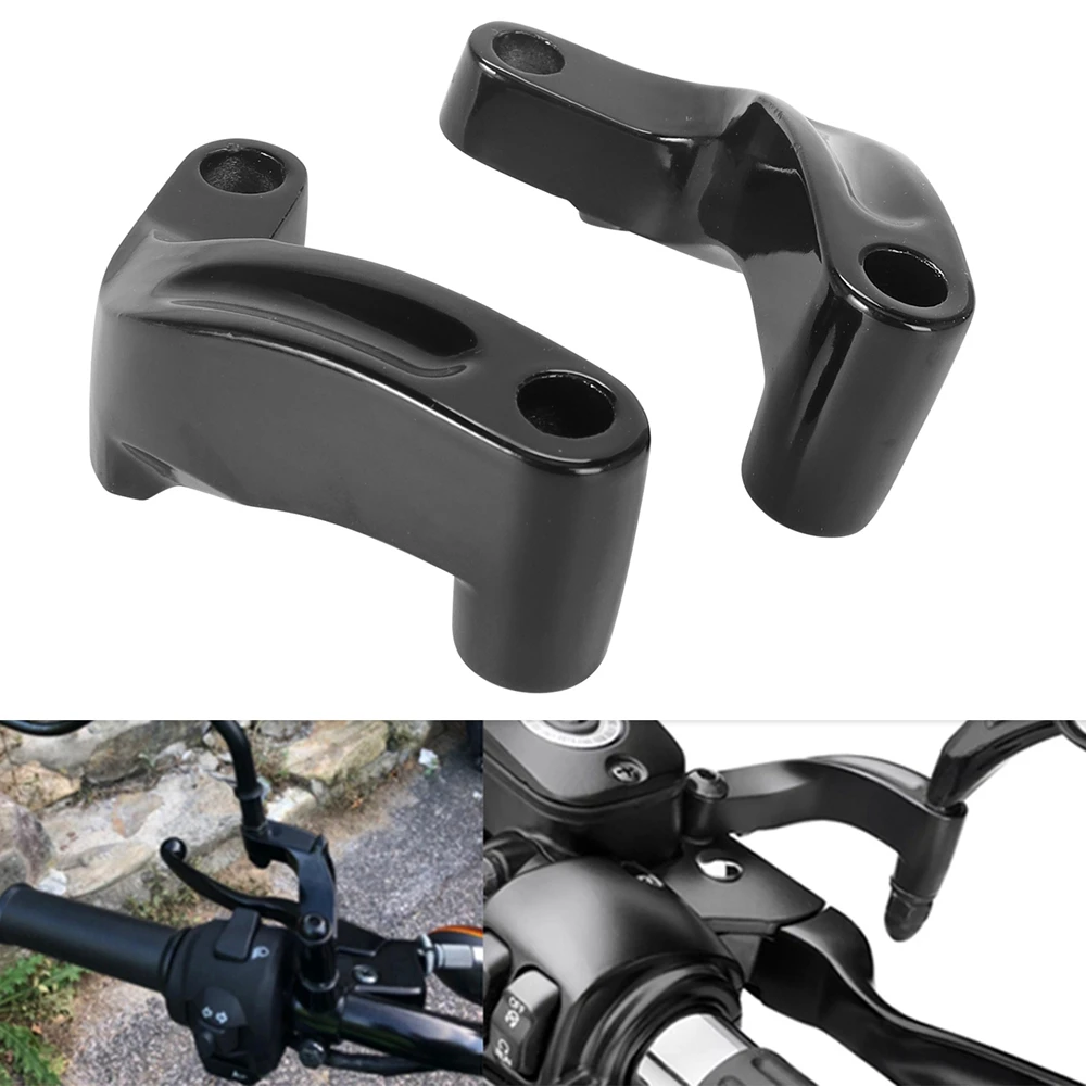 Black Chrome Motorcycle Mirror Riser Relocation Extension Adapter Adaptor Kit Mirror Relocation Adapters For Harley 2006-20014