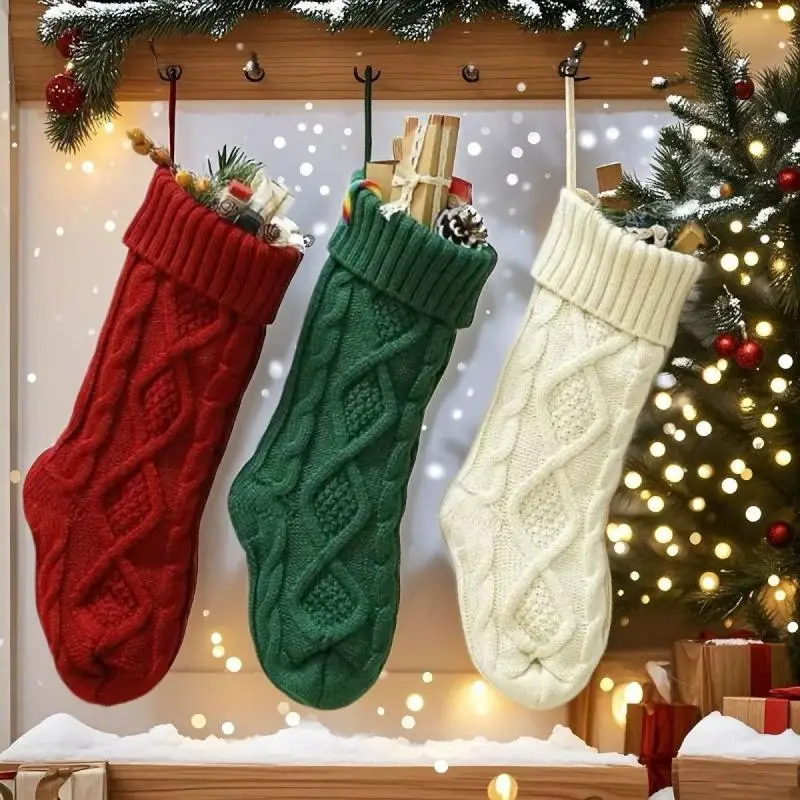 Aliexpress 1 Pcs Christmas Stocking, With Hanging Rope Large Christmas Stocking 46cm, Holiday Tree Wall Fireplace Home Decor - Aliexpress Deal