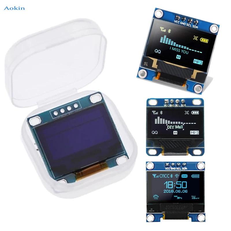 

Модуль экрана OLED-дисплея 0,96 дюйма SSD1306 I2C IIC SPI Serial 128x64 3,3 В-5 В синий/синий желтый/белый для Arduino ESP32 ESP8266