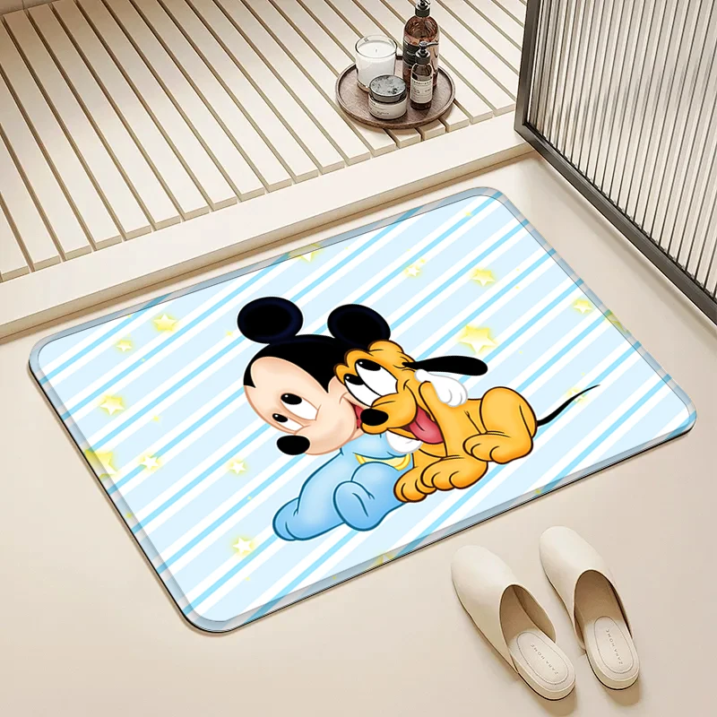 

Disney Mickey & Pluto Door Mat Non-Slip Absorbent Floor Rug for Home Kids Room Bathroom Kitchen Decor