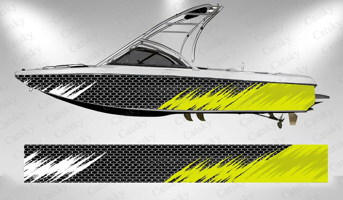 

abstract irregular Mixed Color Lines Geometry Boat wrap sticker vinyl boat for pontoon deck boat fishing platform decal sticker