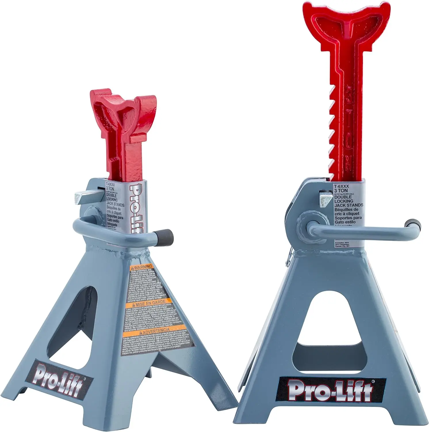 T-6903D Double Pin Jack Stands - 3 Ton Grey