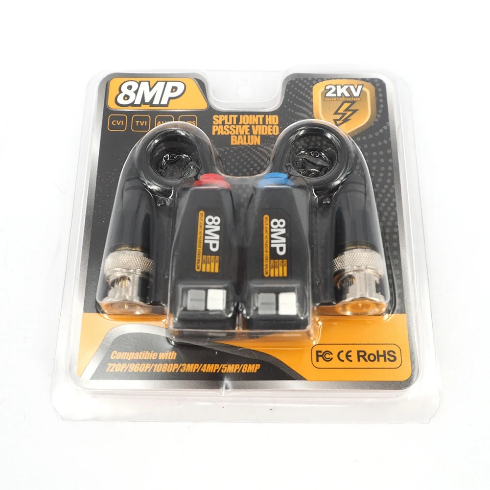 

5 Pairs 8MP BNC Video Balun Connector Video Balun Connector Cctv Cable Support HD 8MP AHD/CVI/TVI Camera