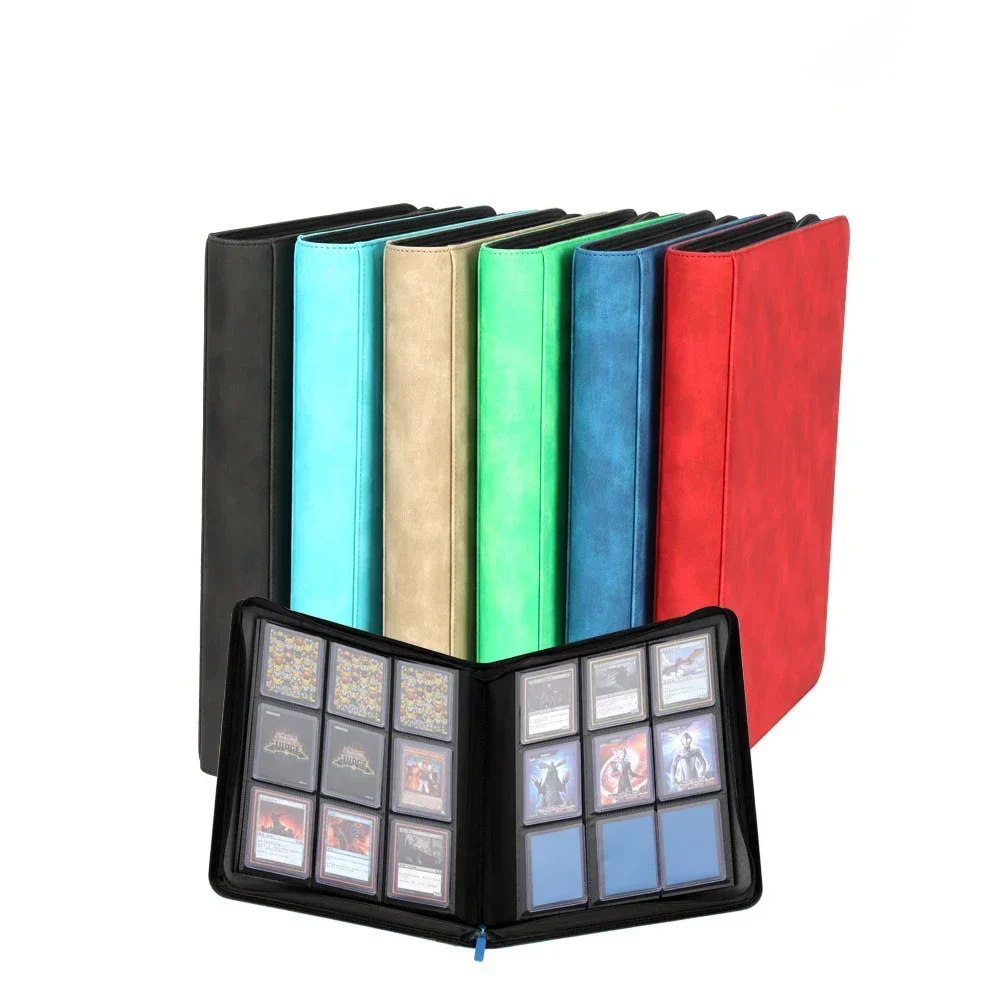 Top Loaders Book Binder Hold 252 Hard Case 9 Pockets Trading Sport Pokemon Cards Leather Storage Side Loading TCG Collector