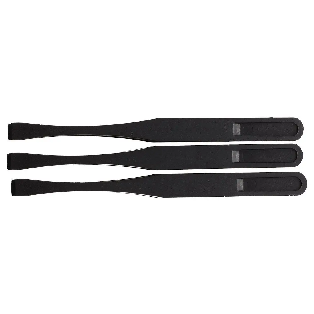 115Mm Long Flat Tip Black Plastic Anti-Static Tweezers 3 Pcs