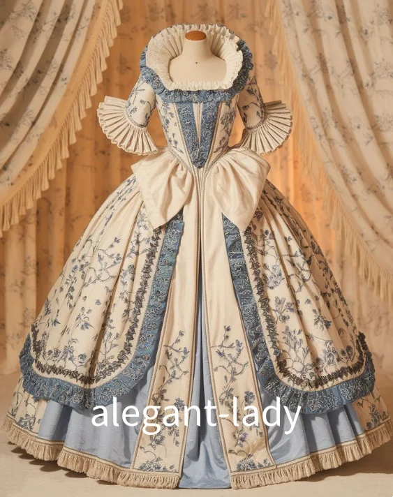 

Индивидуальные викторианские вечерние платья Елизаветинские вечерние платья с цветочной вышивкой и принтом, платья для особых случаев, бал-маскарад