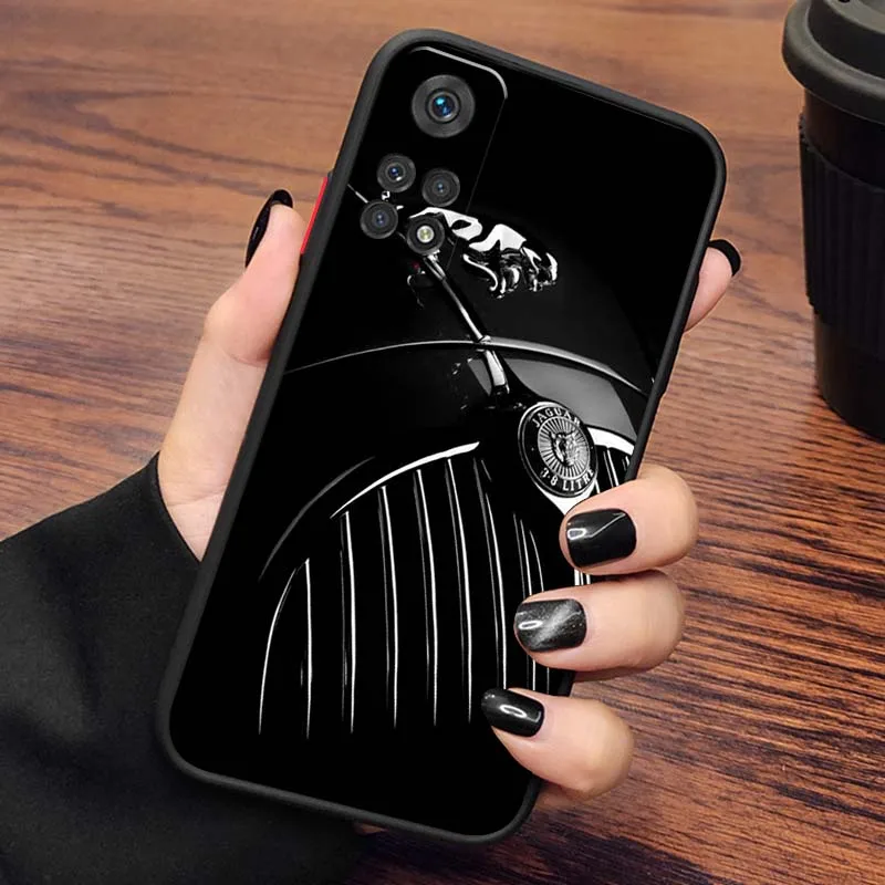 J-Jaguar Car Cool Art Popula For Xiaomi Redmi Note 13R 13 12 12S 11 12T 11S 11E 11T 10 Pro Plus Frosted Translucent Phone Case