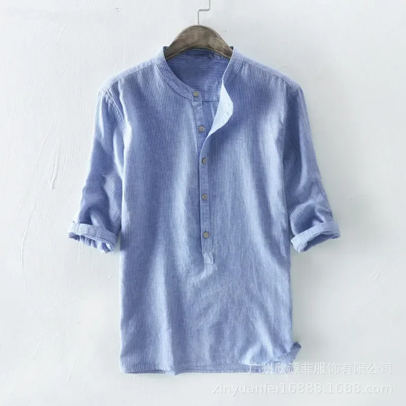 

2024 New Men's Solid Color Pullover Sleeved Casual Shirt in The Youth Hot Sell Simple Men's Hawaii Outdoor Holiday Shirt M-3XL