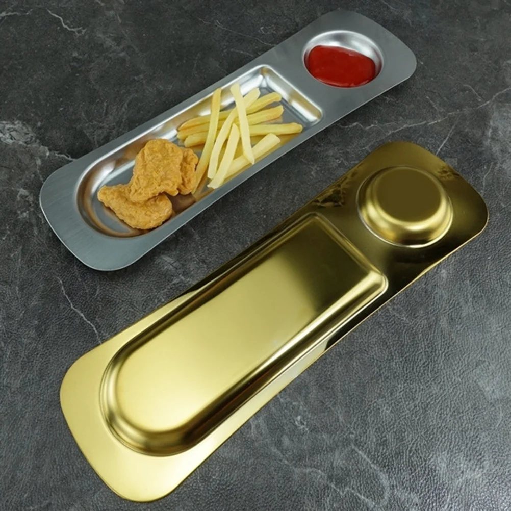 

Sturdy Stainless Steel Chips Plate Delicate Food Accessories for Serving Chips Chicken Multi-Function Food Plate