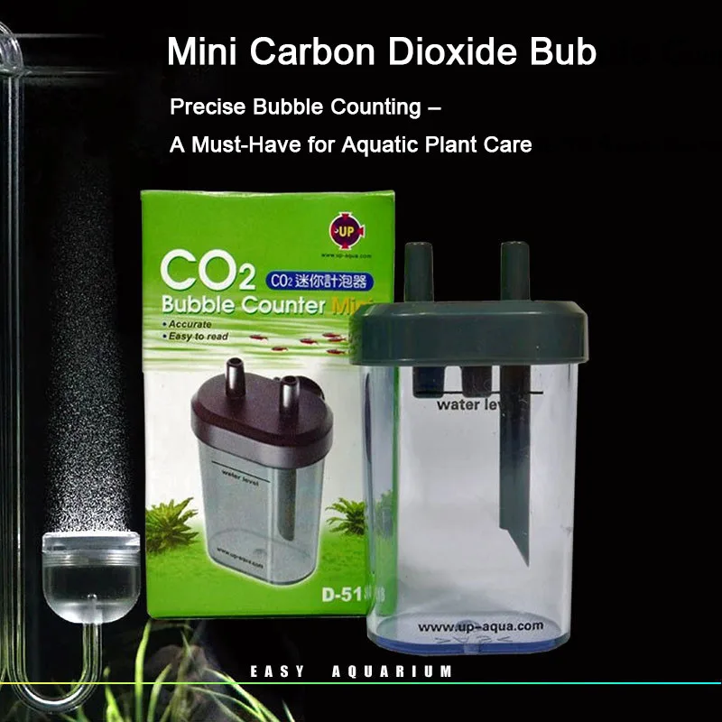 

2sets Mini Small Carbon Dioxide (CO₂) Bubble Counter - Mini CO₂ Bubble Counter with Suction Cup for Aquatic Plant Tanks