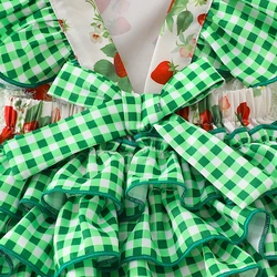 Infant Girls Rompers Floral Print Ruffle Sleeve Playsuits Toddler Summer Outfits s with Hair Accessories