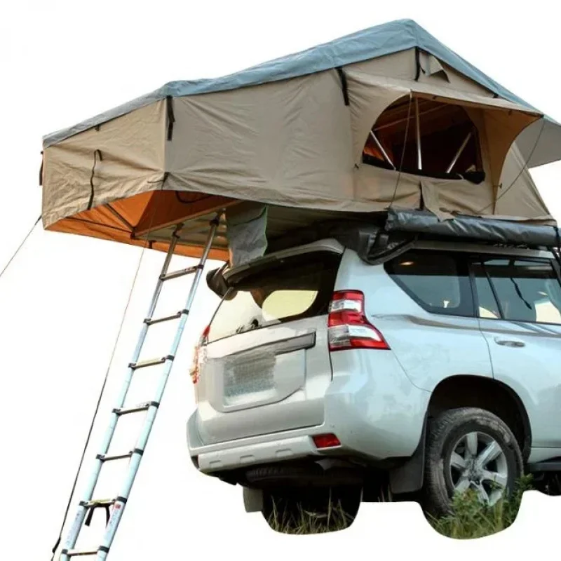 

Upgraded Car Soft Top Tent with Can Fabric Extension Roof Large Space Family Outdoor Camping