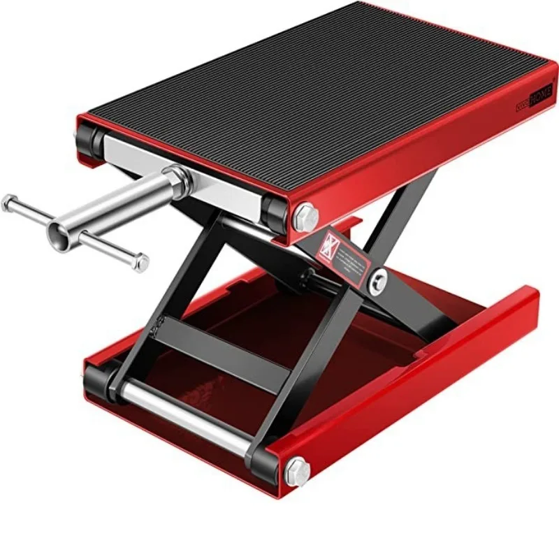 1100LBS Motorcycle Lift MotorBike Center Scissor Jack Stand Covered with Non-Skid Rubber Pad Adjust 190-330mm Height Tools