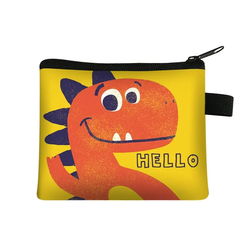 Dompet koin dinosaurus kartun hewan Dino dompet koin tas penyimpanan anak perempuan anak laki-laki saku uang Mini hadiah ulang tahun