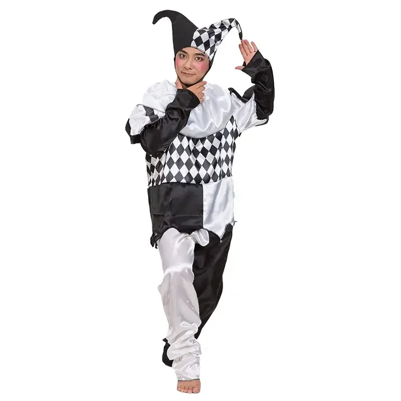 Ropa de Cosplay de amor de pareja de Halloween, disfraces de payaso para hombres y mujeres, Disfraces para adultos, ropa de Cosplay de Droll de escenario de circo para hombres y mujeres, Cos