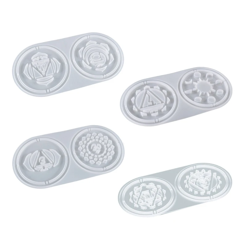 Moldes resina siete chakras, bandeja almacenamiento, molde silicona para posavasos ágata, moldes placa para