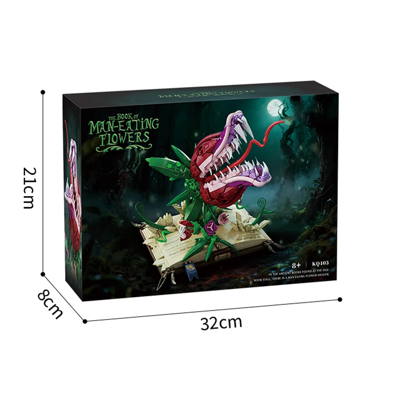 Creatieve MOC Vleesetende Plant Magisch Boek Bouwstenen Collectie Woondecoratie Bakstenen Constructiespeelgoed Voor Kinderen Cadeau