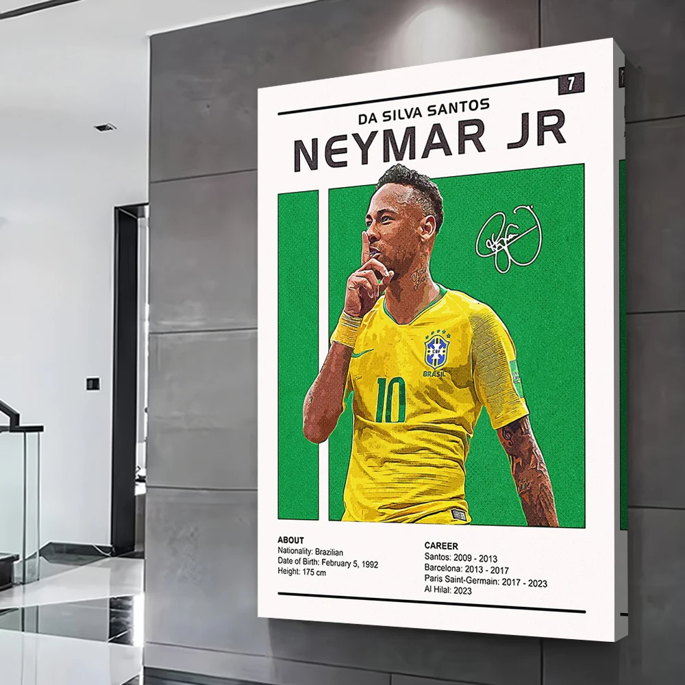 نيمار جونيور المشارك تخصيص مطبوعة قماش اللوحة للصور جدار الفن ديكور المنزل غرفة اللوحات الزخرفية الفاخرة #2