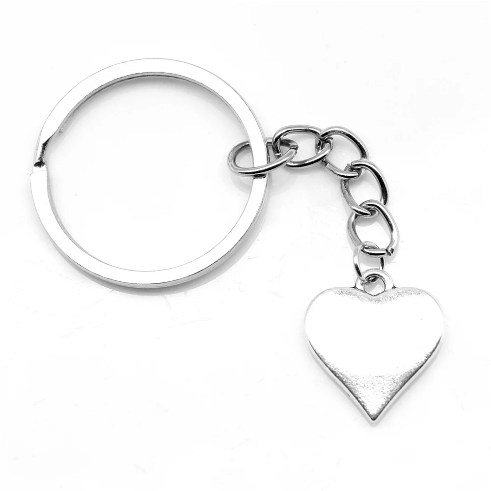 1pcs Antique Silver Color 17x19mm Love Keychain Handmade Jewerly Diy