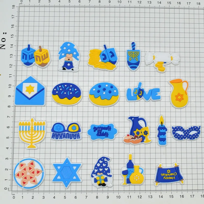 New Hanukkah hole shoes flower shoe buckle charms pvc soft rubber removable garden shoes accessories spot