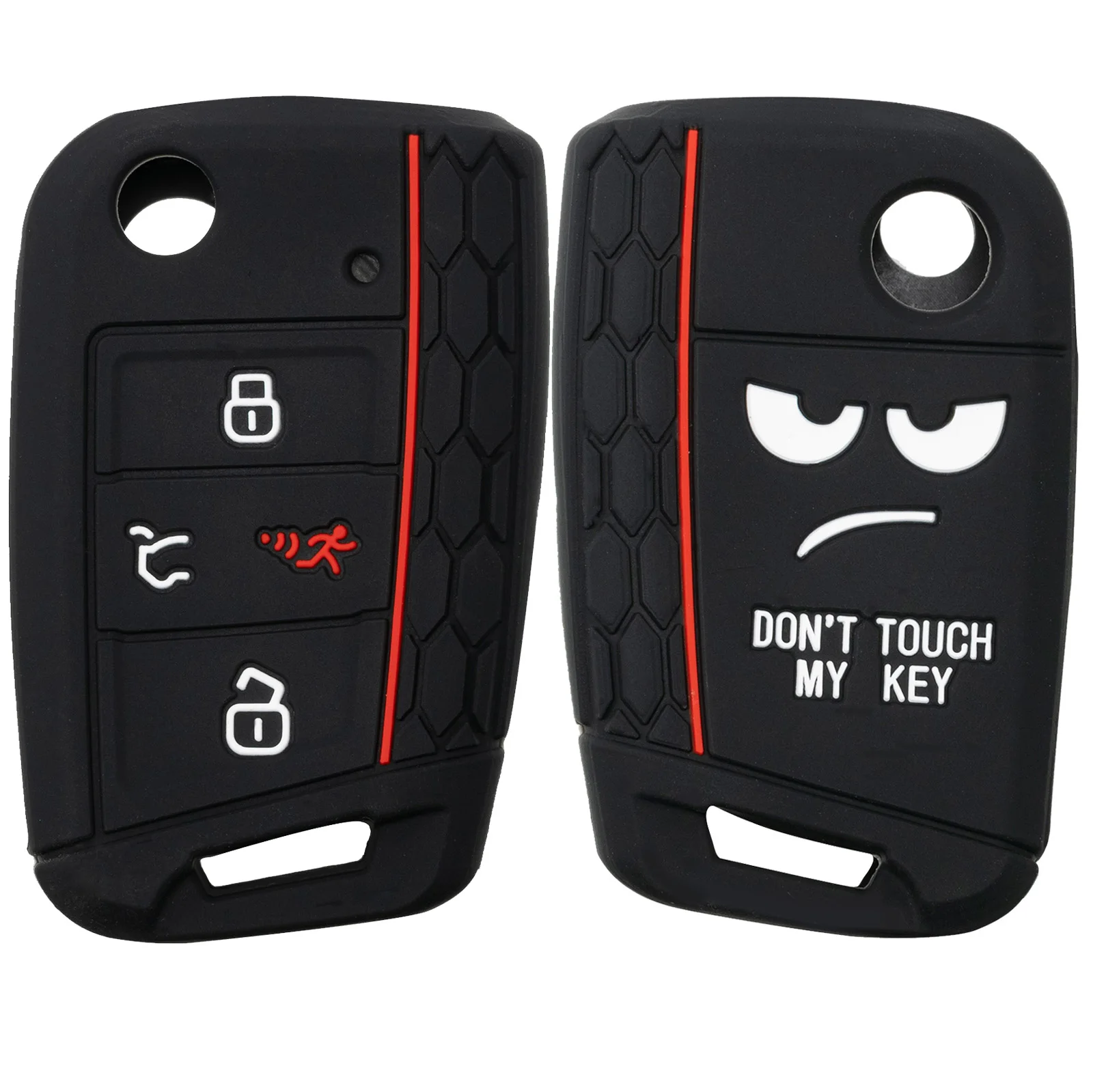 For Volkswagen Golf GTI Skoda Octavia Sportswagen Wagon Jetta Tiguan Atlas Golf R Flip Key Fob Cover Case Remote 4 Button Case