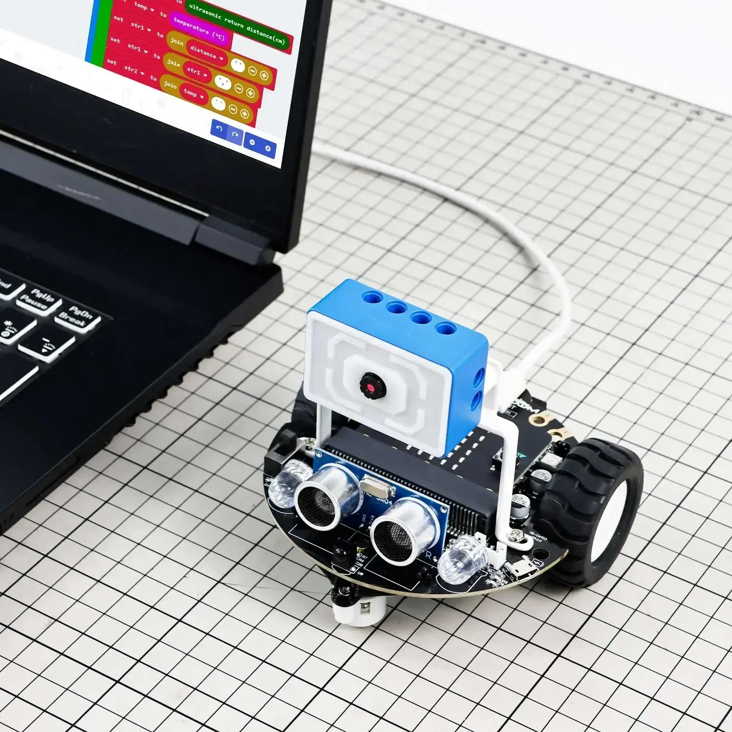 Yahboom Tiny:bit Plus Microbit Roboterauto Met ESP32 WiFi Camera Module Programmeerbaar Speelgoed Kinderen Codering Ondersteuning APP FPV Controle