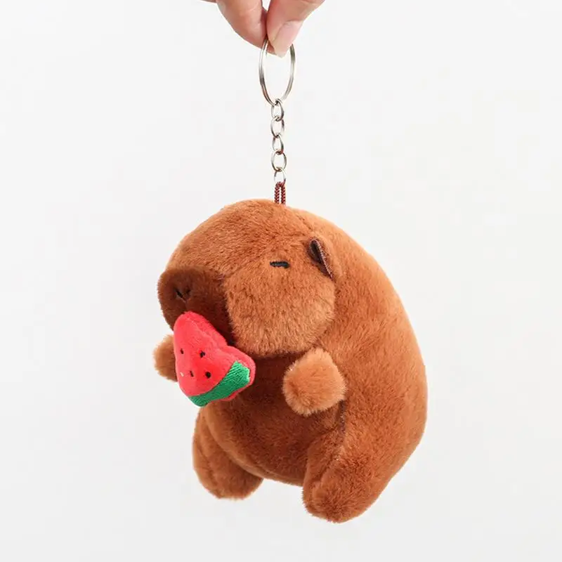 Capibara pluche sleutelhanger realistische sleutelhanger tas hanger knuffels speelgoed rugzak sleutelhangers decoratie Capibara hangers schattig