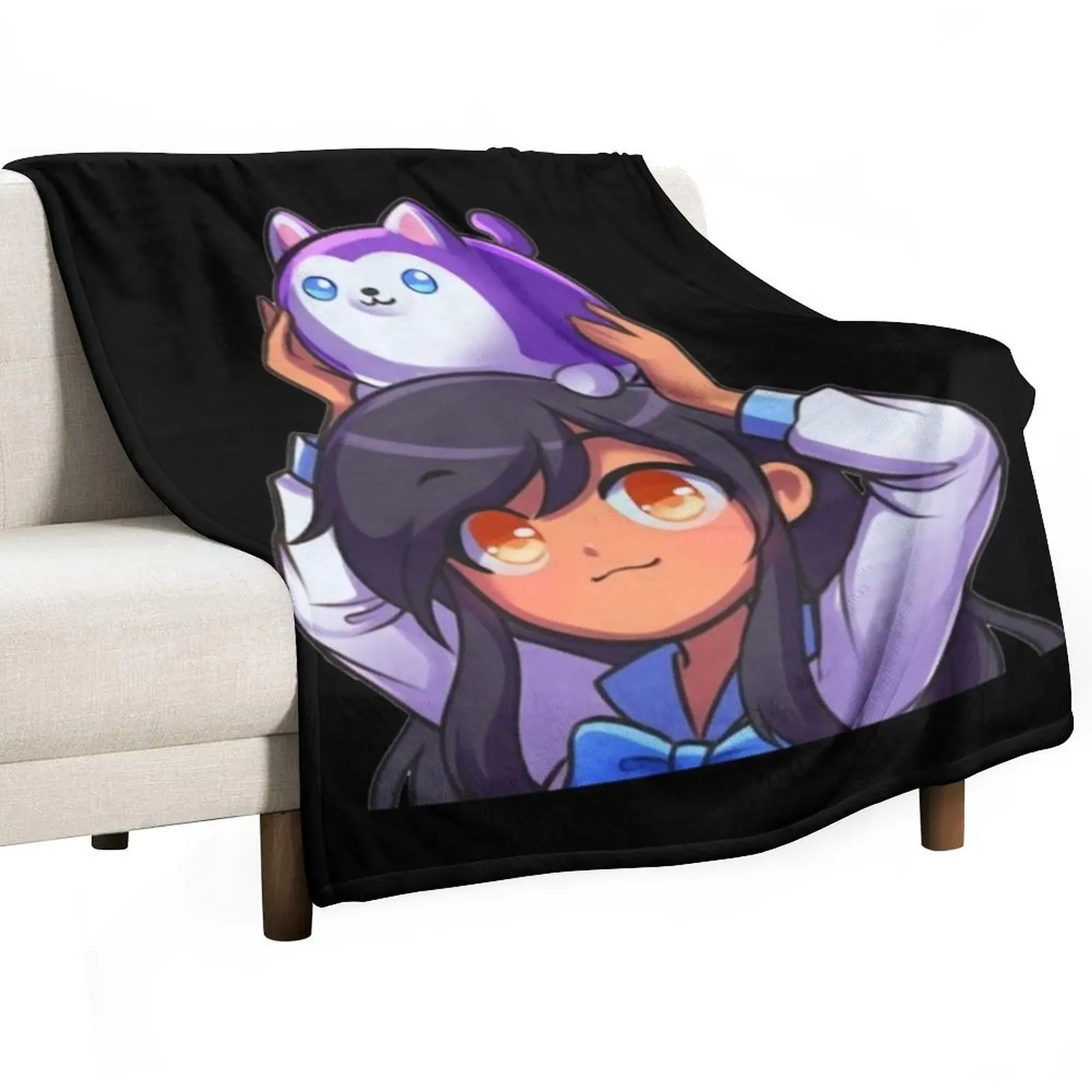 cute aphmau cat Throw Blanket Hairy Summer blankets and throws Hair Blankets