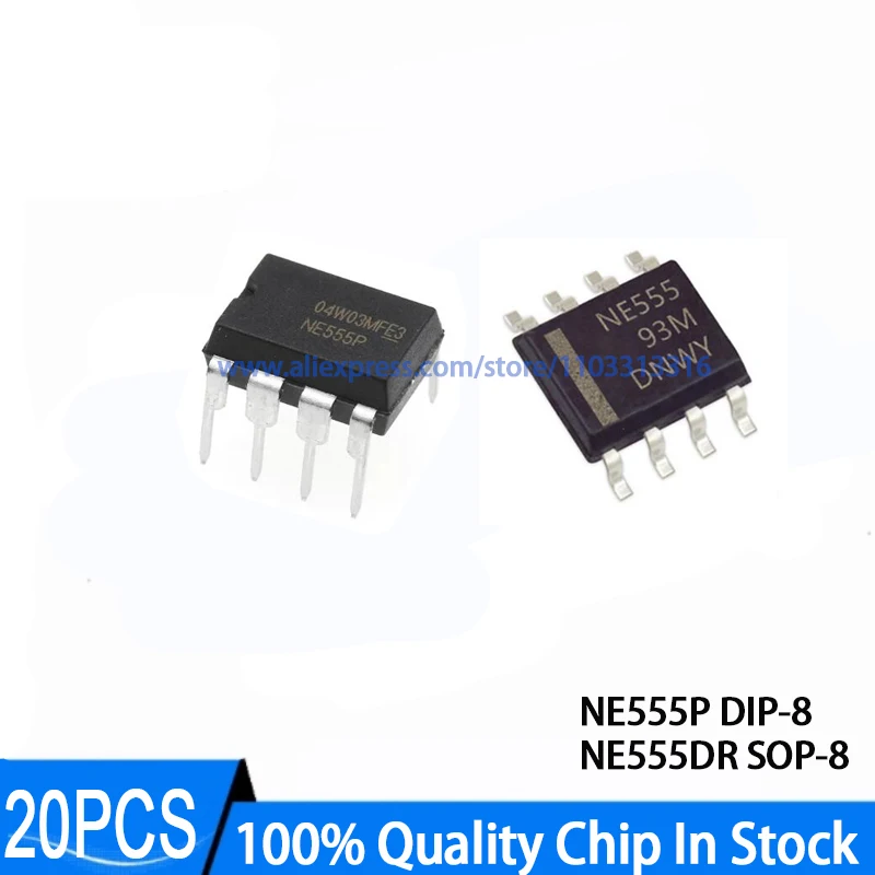 20PCS NEUE NE555 NE555P NE555DR DIP-8 SOP-8 100% Qualitätschip auf Lager