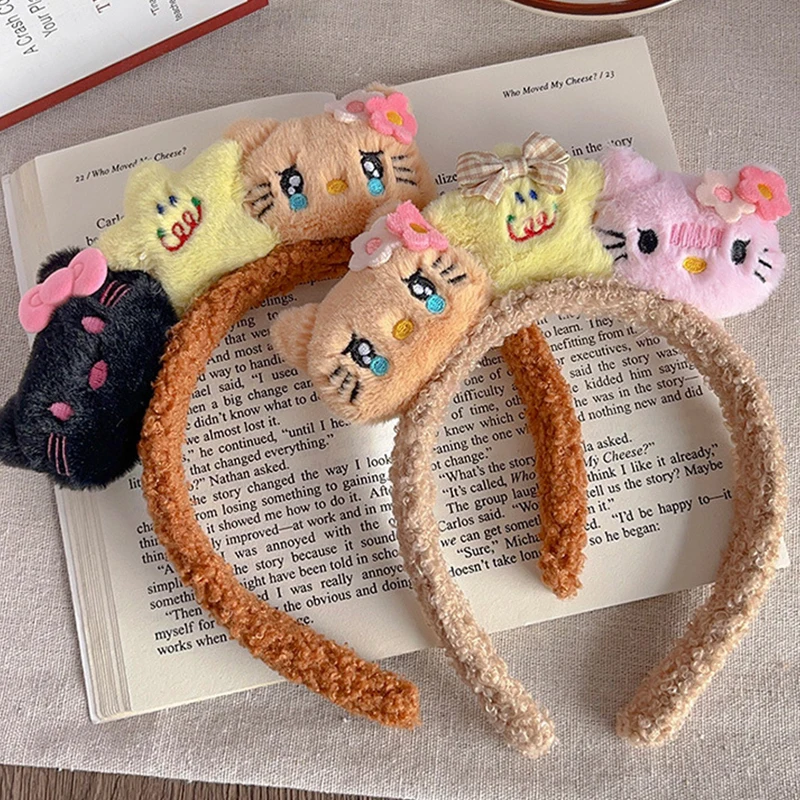 Kawaii Cartoon Cat Sauna Band, Kawaii Sweet KT Cat, Non-ALD Wash Face Makeup, Accessoires pour cheveux, Cadeaux pour femmes et filles