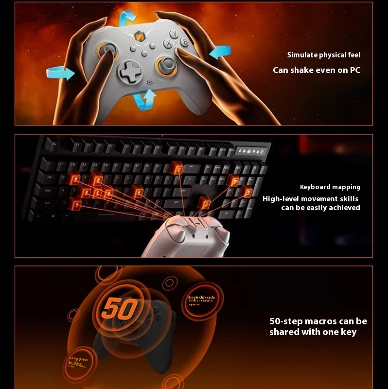 MOJIANG Fierce wind Dual Hall Game Control PC version Steam Somatosensory Wireless Bluetooth Control Switch Genshin Impact Apex