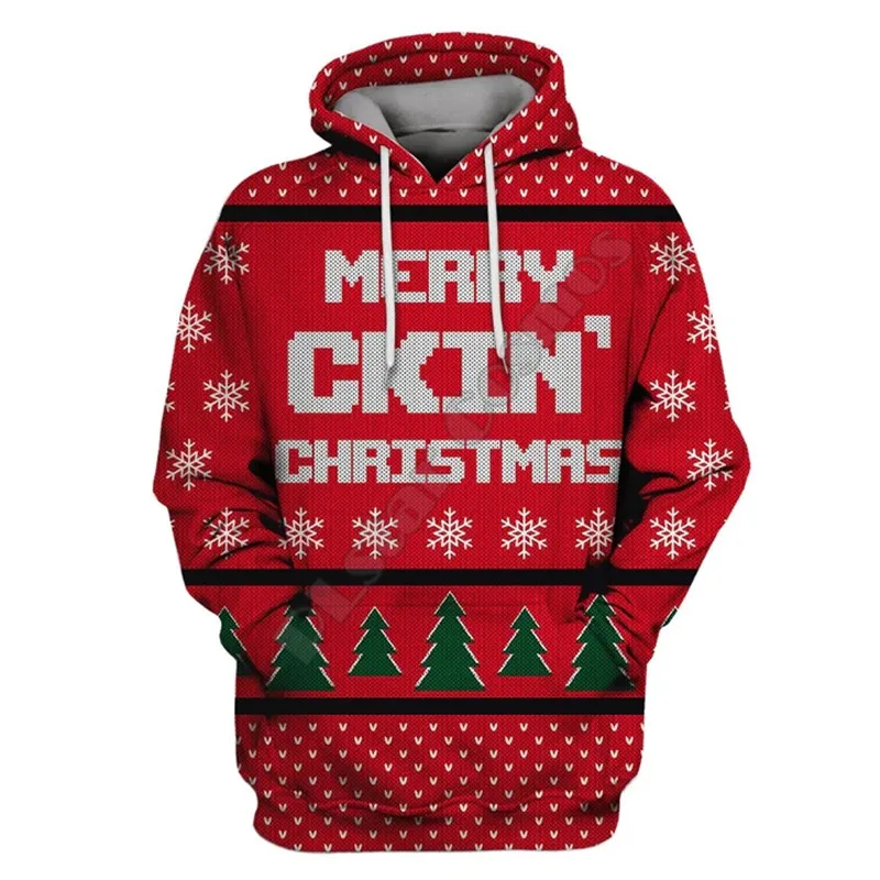 

Merry Ckin' Christmas 3D Printed Pullover Men For Women Funny Sweatshirts Streetwear Cosplay Clothes&Accessories