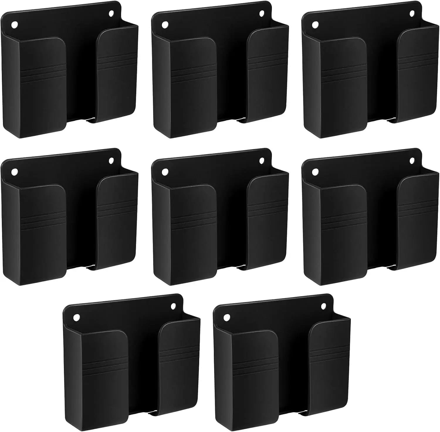 

8 Pcs Wall Mount Phone Holder, Adhesive Charging Stand, Non-Slip Media Organizer for Bedroom Kitchen Bathroom, Black