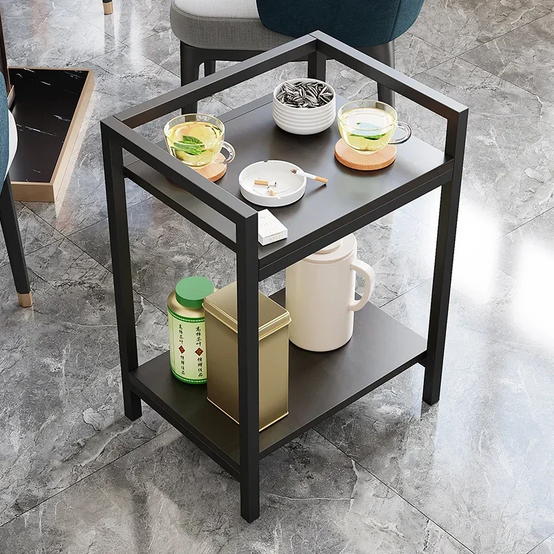 

Mahjong Tea Table Teaware Shelf Double-Layer Mahjong Table Small Table Special Storage Rack for Tea House