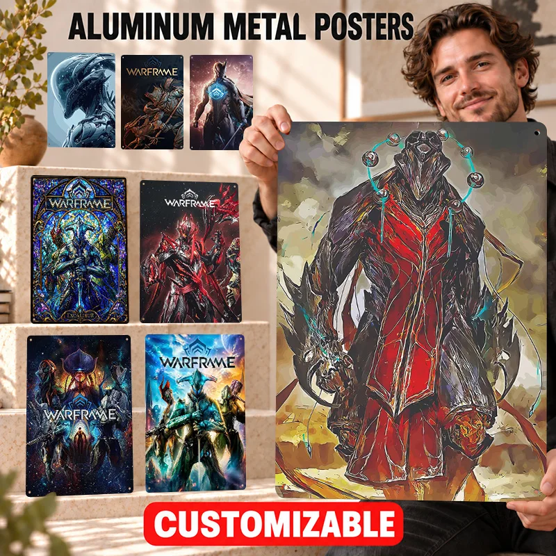 Warframe Aluminum Posters Cosmic Adventure Graphic Entertainment Room Wall Art Customized Metal Sign Thoughtful Collector Gift